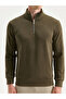 Özmarka New Season Zippered Stand Collar Long Sleeve Men's Sweatshirt - 3