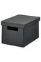 FJÄDERHARV Storage box with lid, anthracite, 18 x 25 x 16 cm