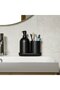 GANSJÖN 3-piece bathroom set, black - 3