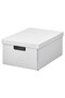 FJÄDERHARV Storage box with lid, white, 25 x 35 x 16 cm
