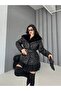 Belted Fur Lined Shawl Collar Puffer Quilted Coat - 6