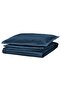 HAMPFLOCKEL Duvet cover and pillowcase, dark blue, 150 x 200/50 x 80 cm