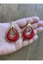 Red Style Metal Drop Earrings - 3