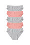 Women's Cotton Stretch Fabric Mid-Waist Bikini Panties 5-Pack - 3