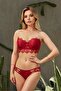 Women's Burgundy Supported Strapless Bra Set