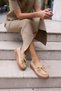 Pavlina Women's Beige Genuine Suede Leather Loafer Shoes - 5