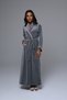 Women's Gray Velvet Shawl Collar Lace Winter Special Design Full Length Dressing Gown