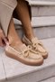 Pavlina Women's Beige Genuine Suede Leather Loafer Shoes - 4