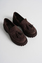 Women's Daily Comfortable Tasseled Loafer Brown Suede - 5