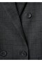 Checkered Double-Breasted Blazer Jacket - 6