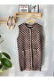 Long Wool Knitwear Front 3 Buttons Striped Plus Size Knitwear Vest