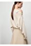 Asymmetric Collar Jewel Button Sweater - 4