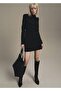 Drape Collar Long-Sleeved Dress - 2