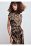 Leopard Print Satin Dress