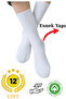 12 Pairs Tennis Socks Ribbed White Unisex - High Quality Tennis Socks Socket Length White