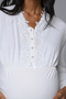 Women's Ecru Jacquard Lace Detailed Winter Special Design Maternity Pajama Set - 6