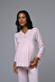 Women's Powder Jacquard Front Buttoned Winter Special Design Maternity Pajama Set - 3