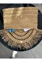 Hand Knitted Paper Thread Bohemian Fringe Detailed Glitter Lined Clutch Bag - 2