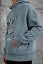 Men's Sweatshirt Love Money Piece Sleeves Gray Oversize Printed Hooded Crew Neck - 2