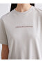 Two Mt Shop Quality Soulife Beige Combed Cotton Printed Oversize Short Sleeve Women's T-Shirt - 6