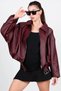 New Season Bomber Oversize Women's Leather Jacket - 4