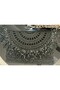 Hand Knitted Black Glitter Fringe Detailed Evening Dress Clutch Portfolio Bag - 3