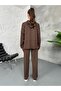 Brown Modal Side Slit Sweat Suit - 5