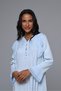 Women's Blue Jacquard Shawl Collar Winter Long Sleeve Special Design Maternity Pregnant Dressing Gown Nightgown Set - 2