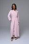 Women's Pink Jacquard Shawl Collar Full Length Winter Long Sleeve Design Maternity Nightgown Nightdress Set