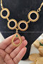 5 Quarter Green Stone Necklace, Five-In-One Necklace with Quarter Gold, Five-In-One Necklace |   Solar Model