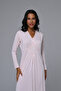 Women's Pink Patterned Lace Full Length Winter Long Sleeve Design Maternity Maternity Dressing Gown Nightgown Set - 5