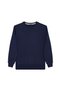 Unisex 3-Pack Black-Gray-Navy Blue Relax Fit Cotton 3-Thread Fleece Crew Neck Sweatshirt - 4
