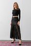 Women's Winter Black Miss Vina Chiffon Bottom Detailed Belted Mini Skirt Stylish Daily Comfortable 6816 - 3