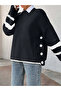 SIDE BUTTONED OVERSIZED SWEATER