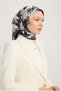 Sky Flower - Black - 100% Silk Twill Scarf - 90X90 cm - 2