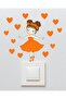 Socket Sticker - Children's Baby Room Wall Sticker - Orange Ballerina Socket Sticker - 2