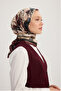 Sky Flower - Burgundy - 100% Silk Twill Scarf - 90X90 cm - 3