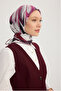 Golden Lily - Burgundy - 100% Silk Twill Scarf - 90X90 cm - 2
