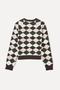 Women's Brown Loose Fit Jacquard Sweater - 5