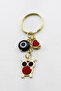 Cute Owl with Gold Ring Handmade Black Glass Evil Eye Beaded Keychain, Gift Bag Ornament - 6