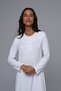 Women's Ecru Lace Full Length Winter Long Sleeve Special Design Maternity Nightgown Nightgown Set of 2 - 5