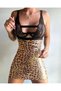 Mini rochie leopard cu spate complet elastic