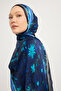 Garden of the Night - Blue - Aurora Patterned Janjan Shawl - 70X190 cm - 3