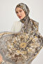 Flower Cosmos - Gray - Aurora Patterned Janjan Shawl - 70X190 cm - 4