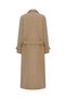 Women's Beige Wool Blend Long Cashmere Coat - 6