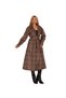 Women's Leopard Print Belted Long Trench Coat
