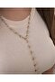 Gold Oval Pink Stone Steel Adjustable Y Necklace - 2