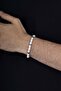 Capsule Cut White Ceyt Stone Men's Natural Stone Bracelet - 2