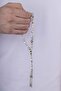 Natural Stone Prayer Beads with Veined White Agate Stone - 3