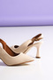Leather Pointed Toe Back Tied Women's Heeled Shoes (7cm) - 4